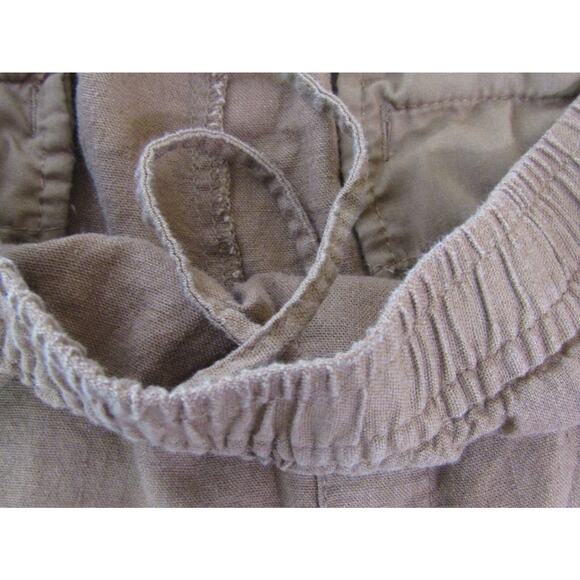 Old Navy Brown Linen Rayon Crop Pants sz XL Drawstring Minimalist Neutral Classi - Picture 5 of 9